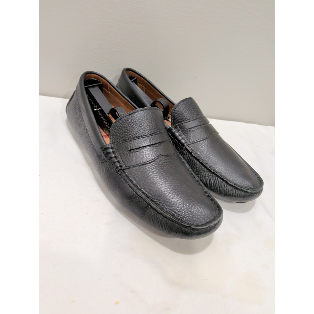 1901 Nordstrom Leather Slip-on Penny Driving Loafers M07915 Black Men's 9M
